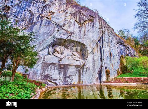 Lion of Lucerne also known as Lion Monument is the stone monument ...