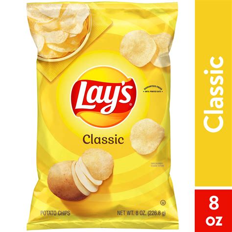 Lay's Classic Potato Chips, 8 oz Bag - Walmart.com