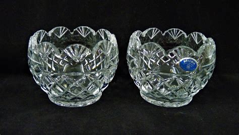 Bohemia Glass Sugar Bowls X 2 Scalloped Rim Criss-cross | Etsy UK ...