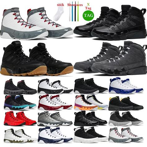 Basketball Shoes J9 Men Trainers Fire Red Chile Red Particle Grey Bred Patent 9s Countdown Pack ...