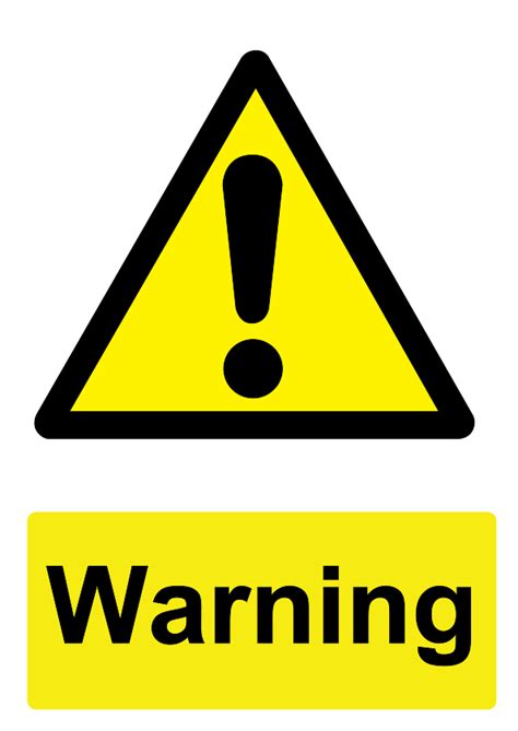 Free signage UK printable hazard warning signs