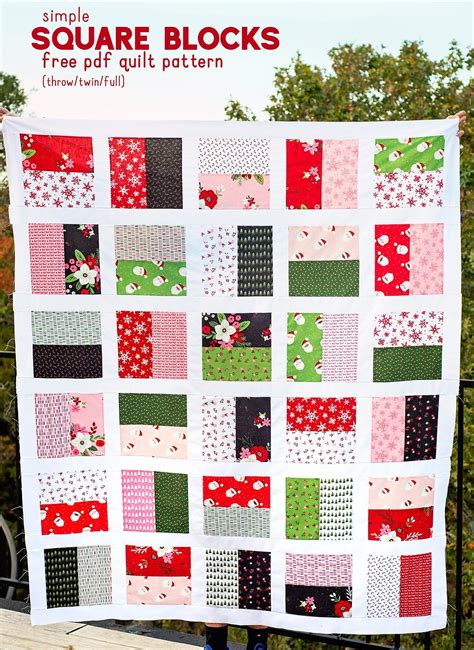 Simple Square Blocks Quilt Pattern (free pdf pattern)