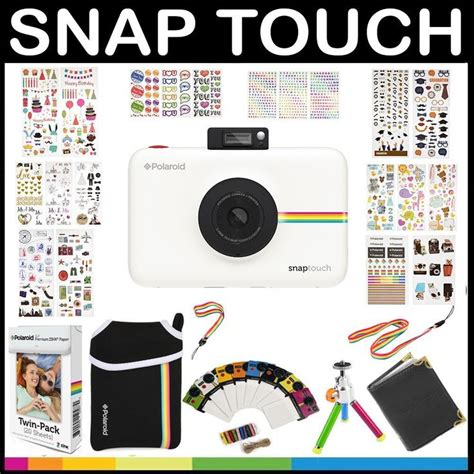 Polaroid Snap Touch Instant Camera Gift Bundle ZINK Paper 9 Unique Colorful Sticker Photo Album ...