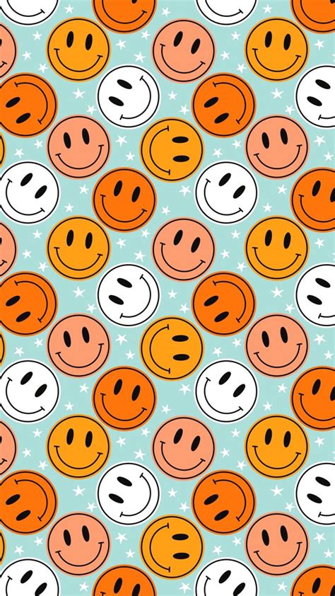 Wallpaper Background, Smiley Face Wallpaper, Preppy Wallpaper cute pattern | Preppy wallpaper ...