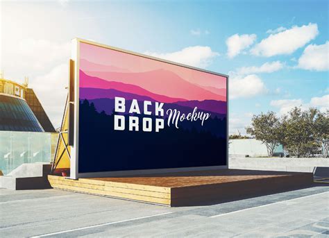 Free Outdoor Stage Backdrop Mockup PSD - Good Mockups | Outdoor stage ...