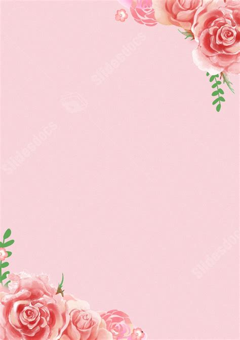 Flower Of Pink Roses Page Border Background Word Template And Google Docs For Free Download