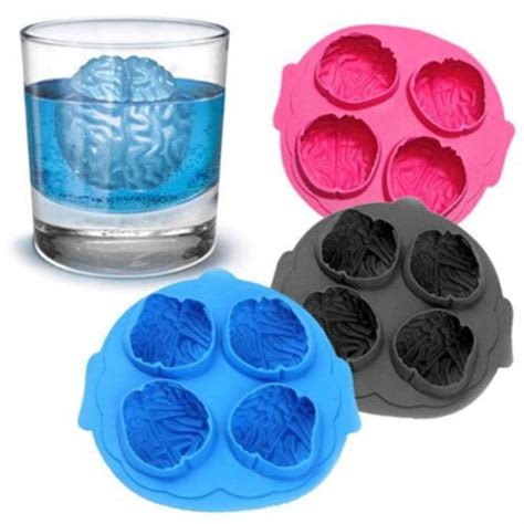 Fred Brain Ice 3D Silicone Ice Mold Silicone Cake Tools Cutter Lattice Ice Ice Molds Chocolate ...