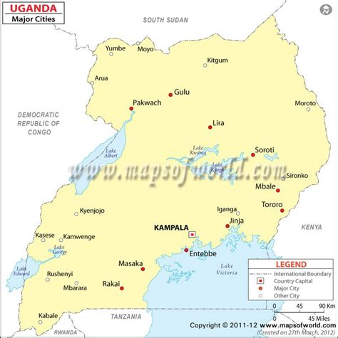 Uganda Cities Map