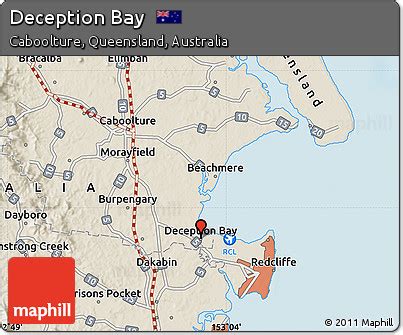 Free Shaded Relief Map of Deception Bay