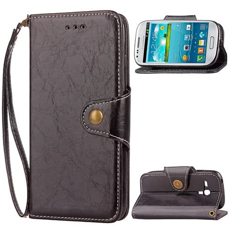 S3mini Case for Samsung Galaxy S3 Mini i8190 Business Oil Wax Leather ...