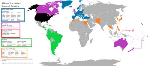 Map : Allies of the United States (Updated) - Infographic.tv - Number ...