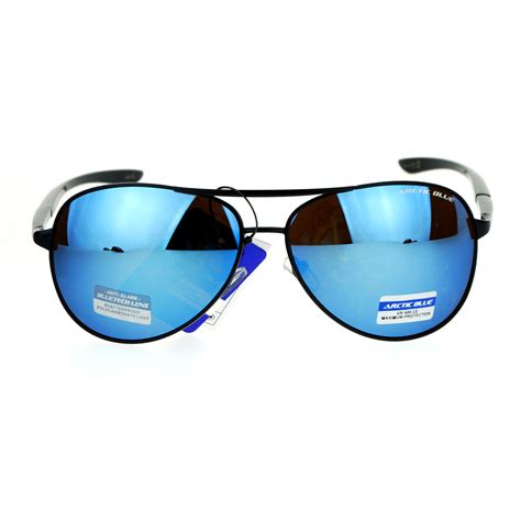 SA106 Mens Arctic Blue Mirror Lens Sport Metal Aviator Sunglasses | eBay