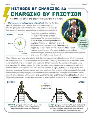 Methods of Charging Part 1: Charging by Friction | Worksheet | Education.com