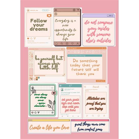 Aesthetic Instagram Border for Motivational Quotes Made of Waterproof Glossy Sticker Paper ...