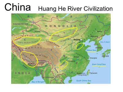 Topographical Map of Huang He's geography.