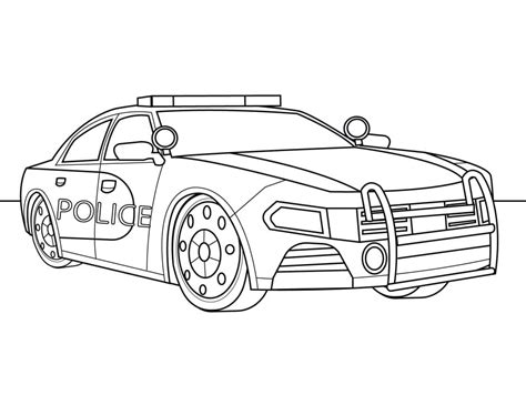 Police Car Coloring Pages - Free Printable Templates