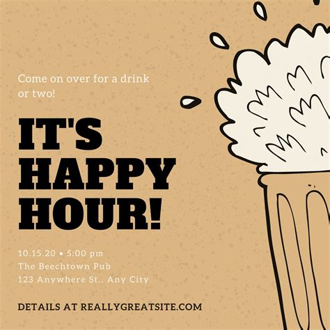 Happy Hour Invitation Template