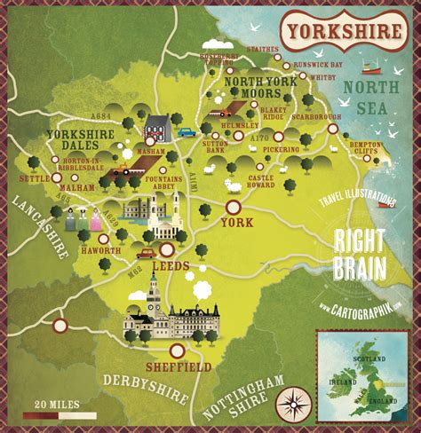 Map of Yorkshire by cartographic.com (Alexandre Verhille) Map Of Yorkshire, Yorkshire Dales ...