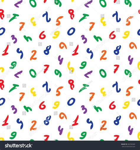 Vector Seamless Wallpaper Colorful Numbers Stock Vector (Royalty Free ...