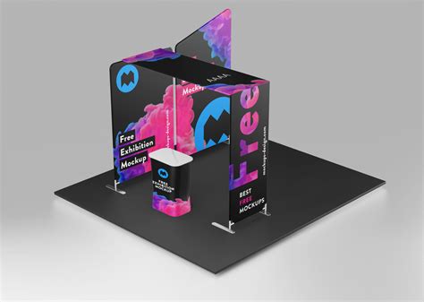 Free Trade Show Exhibition Display Stand Mockup PSD Set - Good Mockups