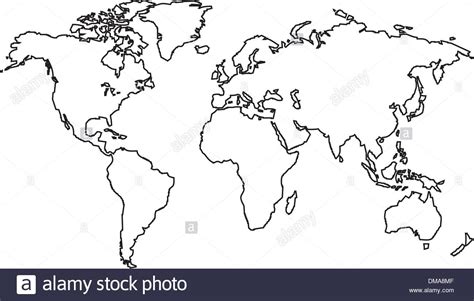 Outline World Map | World map outline, Map outline, Stock art