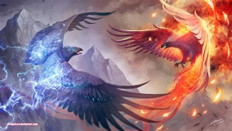 Thunder and Flame by Dragolisco on DeviantArt | Phoenix artwork ...