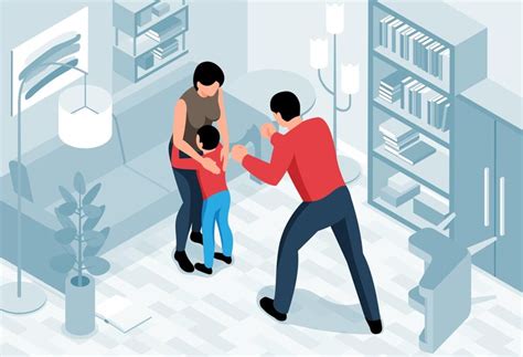 Free Vector | Isometric family conflict scene with father yelling on ...