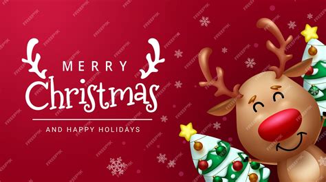 Premium Vector | Merry christmas reindeer vector design merry christmas ...