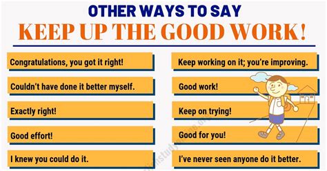 153 Interesting Ways to Say "Keep Up The Good Work!" in English ...