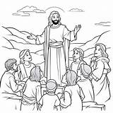 Premium Vector  Christian Jesus Preaching Coloring Page For Kids sketch template