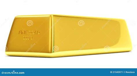 Golden Bar on White Background Stock Illustration - Illustration of bullion, stacked: 21545971