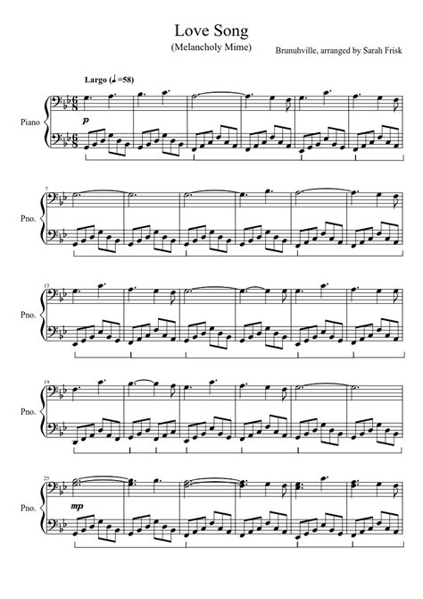 Love Song Sheet music for Piano (Solo) Easy | Musescore.com