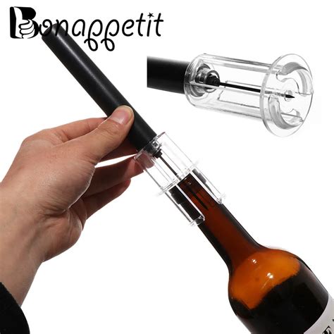 2018 New Red Wine Bottle Opener Cork Remover Easy Air Pump Pressure Corkscrew Tools New Dining ...