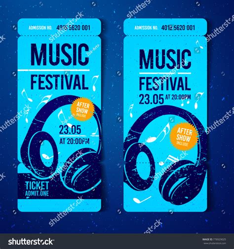 Vector Music Festival Blue Ticket Design Stock Vector (Royalty Free ...