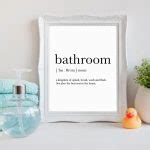 Bathroom Signs Wall Art Canvas Posters Prints Funny Definition Quote ...