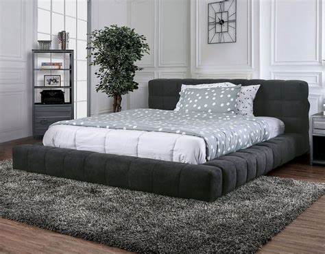 Furniture of America Wolsey Queen Size Bed CM7545Q | Modern king bed, Low floor bed, Low bed frame