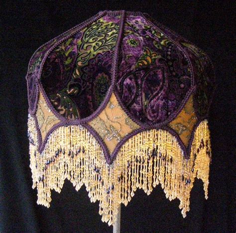 Victorian Eclectic Lampshade with Beaded Fringe