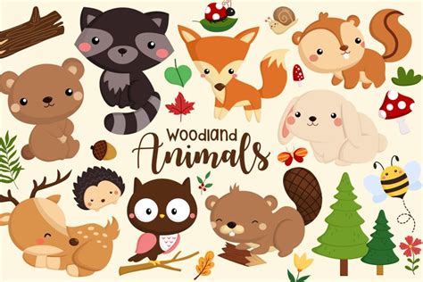 Woodland Animals Clipart - Cute Forest Animals (2431839)