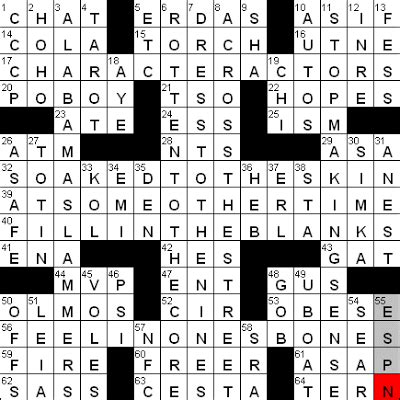 0320-09 New York Times Crossword Answers 20 Mar 09 - NYXCrossword.com