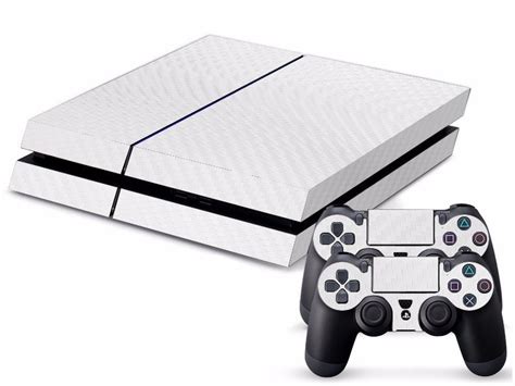 White Carbon Fiber PS4 Skin - ConsoleSkins.co