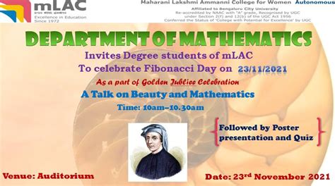 Fibonacci Day - Dept. Mathematics