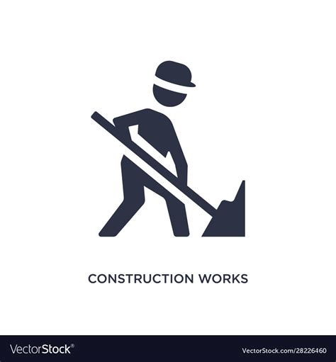 Construction works icon on white background Vector Image