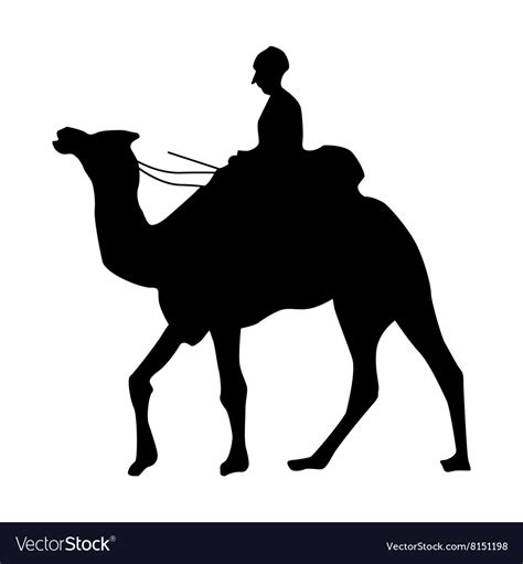 Camel silhouette black Royalty Free Vector Image