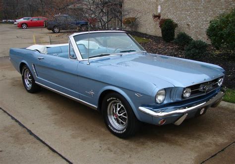 1965 Light blue ford mustang convertible