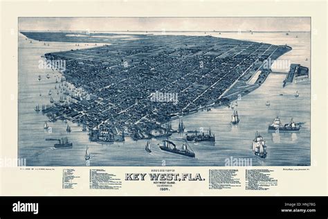 Map Of Key West 1884 Stock Photo - Alamy