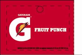 Large Gatorade Fruit Punch Line Art Flavor Drink Labels | Gatorade ...