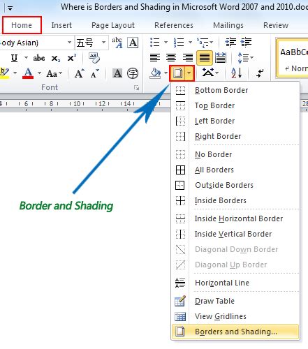 How To Use Paragraph Borders And Shading Microsoft Word 2016 Images