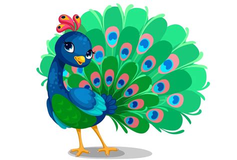 Cute baby peacock cartoon 1265696 Vector Art at Vecteezy