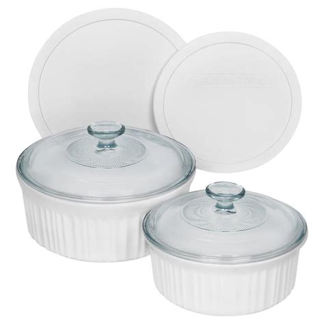 Corningware French 6-Piece White Bakeware Set with Lids-1117212 - The ...