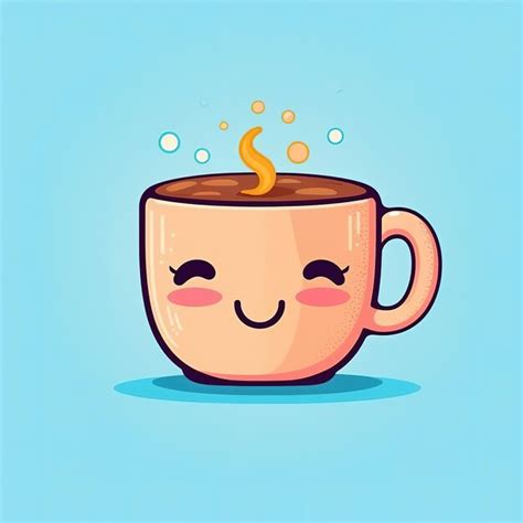 Premium AI Image | cute coffee cup in a doodle style